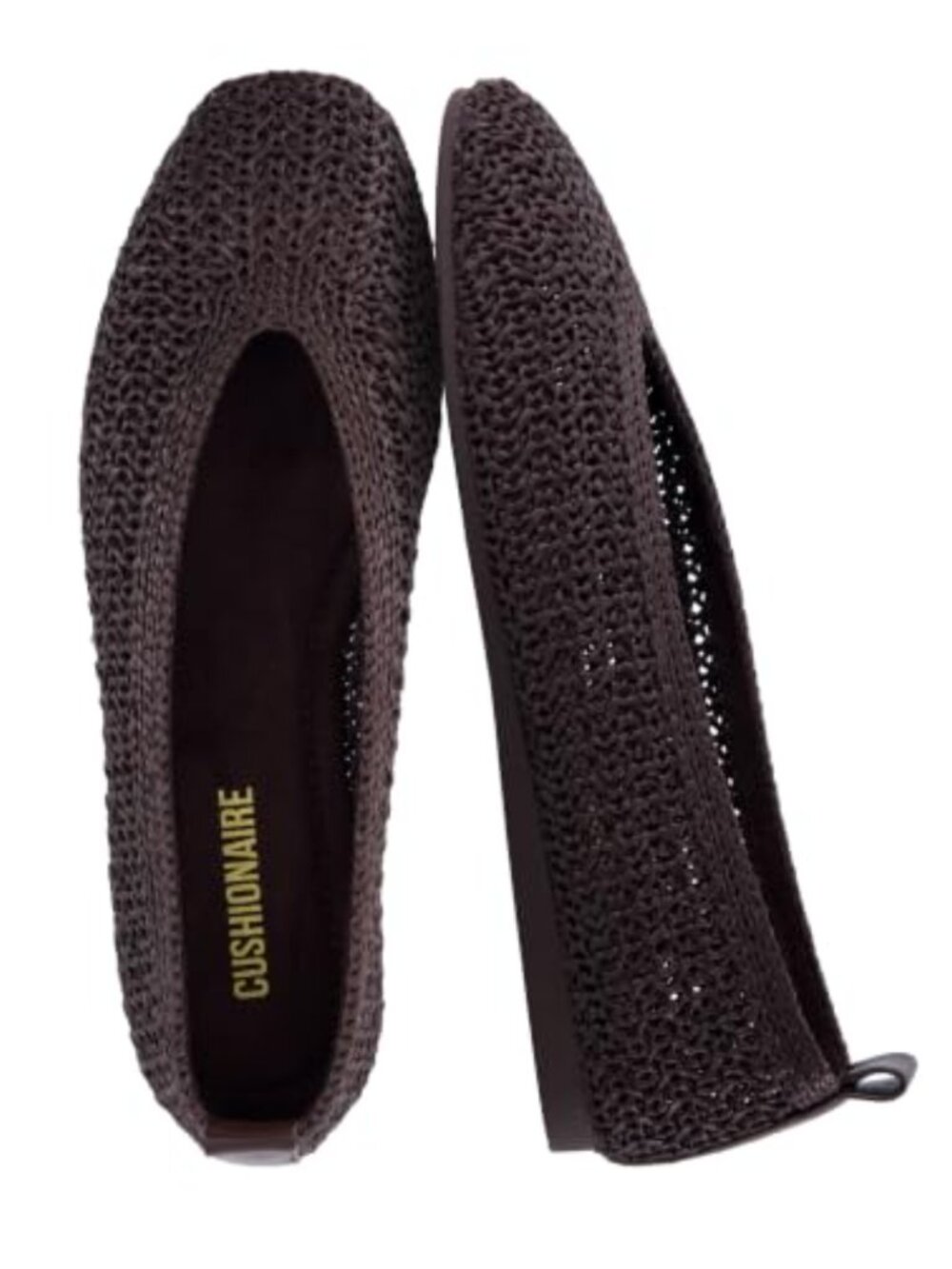 Women's Gilt Woven Ballet Flats Memory Foam Arch Support Slip On